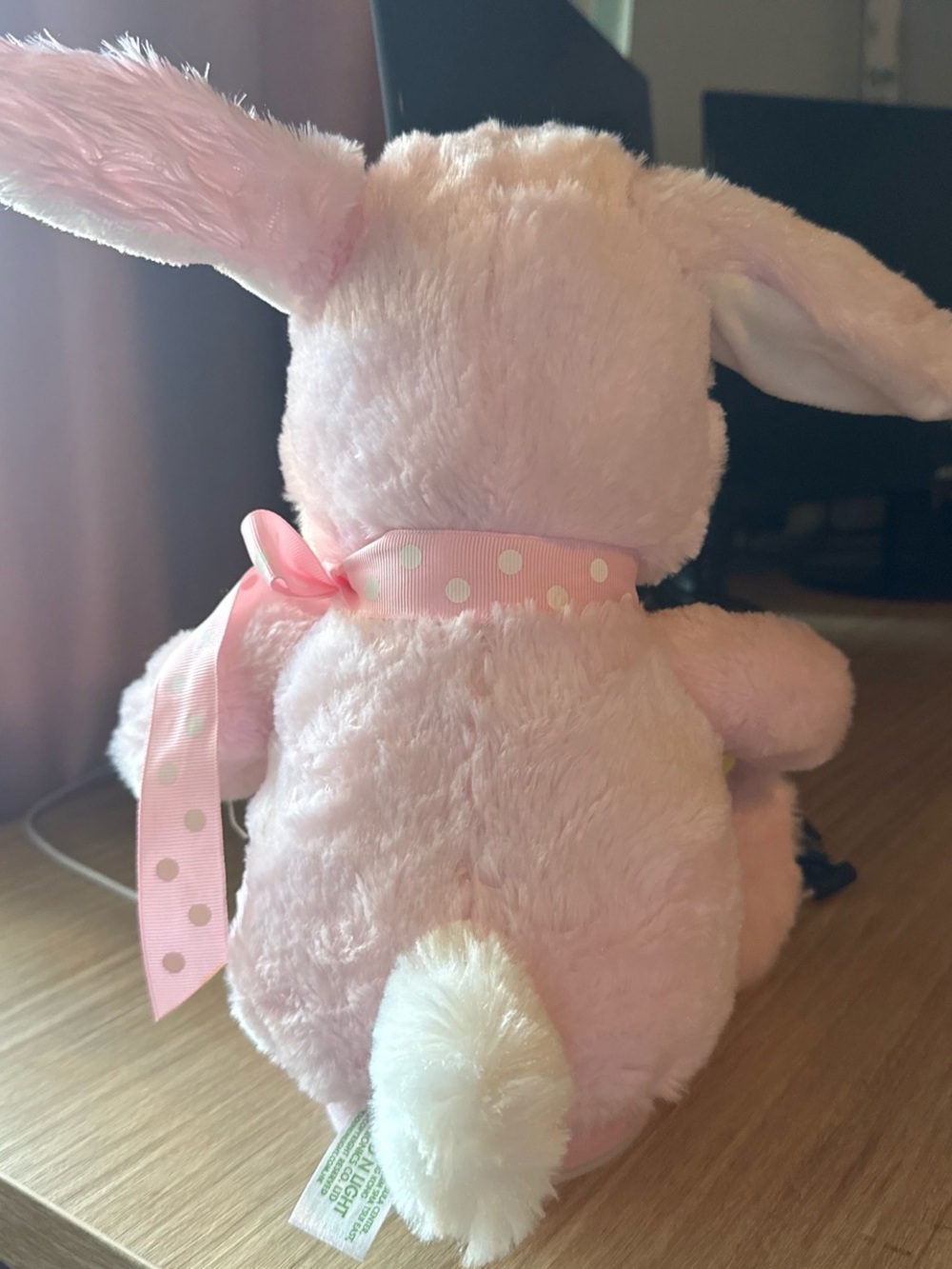 Plush Pink Bunny with Yellow Flower Pacifier Holder - Kids Accessories - Picture 3 of 5